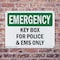 Signmission Key Box For Police And EMS Only!, 14 in W x Rectangle, Plastic OS-2PACK-EM-P-1014-L-10341 - alternate 7